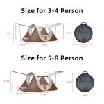 Vestibule Instant Pop Up Camping Tent 8 Person Tent For Camping Mosquito Tent