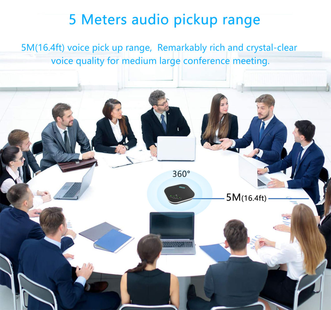 Bluetooth Mobile Conference Phone, Portable USB Speakerphone for Conferencing