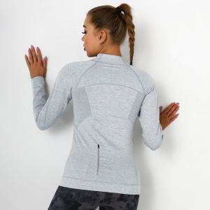 Quality Knit sexy body-building zipper sweatshirt soaks up moisture and dries fast yoga clothes wholesale
