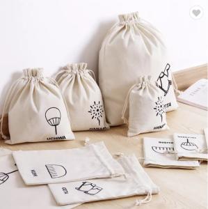 Quality Personalized Colorful Small Muslin Cotton Fabric Bag Drawstring Pouch wholesale