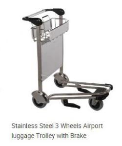 Quality 3 Wheels Loading 250kg Airport Luggage Carts , Airport Baggage Cart Aluminum Alloy wholesale