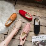 2022 Autumn Plus Velvet Peas Shoes Flat Soft Bottom Tendon Cotton Shoes Women