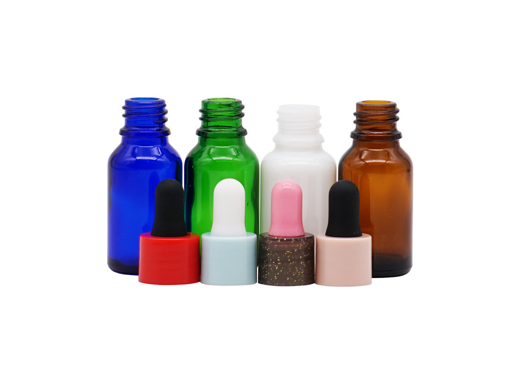 White Cylinder Glass Dropper Bottle 15ml Empty Essential Oil Cosmetic