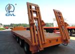 60 Tons Low Bed Semi Trailer , 3 Axles Flat Low Flatbed Trailer Manual