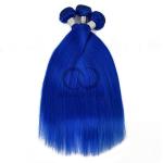 Blue Straight Remy Human Hair Bundles Sew In Weave Bundles Brazilian Bundle