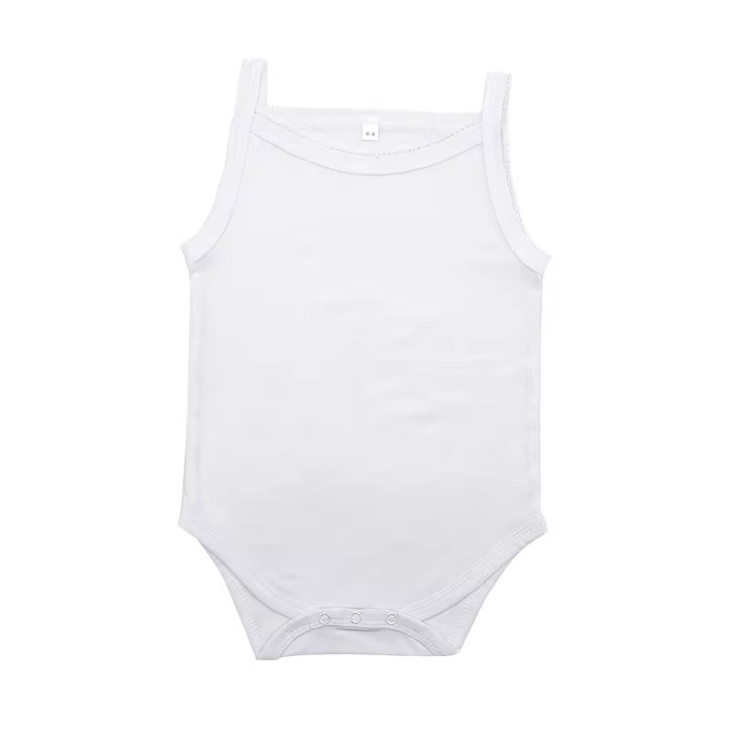 Custom Blank White Sublimation Baby Romper With Straps For Personalized Photos Printing