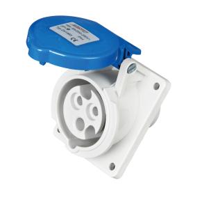 Quality Panel Mounted Industrial Socket Outlet With Blue Cover 3rd Generation wholesale
