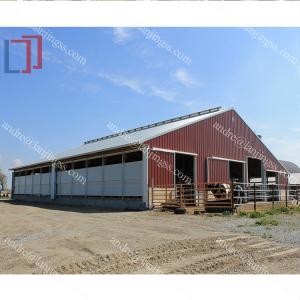 Quality Easy Install Prefab Barns And Sheds , Metal Cattle Shed Construction wholesale