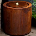 Round Water Table Corten Steel Water Fountain Outdoor Poor Decoration