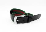 Genuine Leather Ending Mix Color Fabric Stretch Elastic Cotton Men Waist Belt