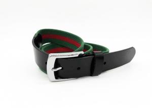 Quality Genuine Leather Ending Mix Color Fabric Stretch Elastic Cotton Men Waist Belt For Jeans wholesale
