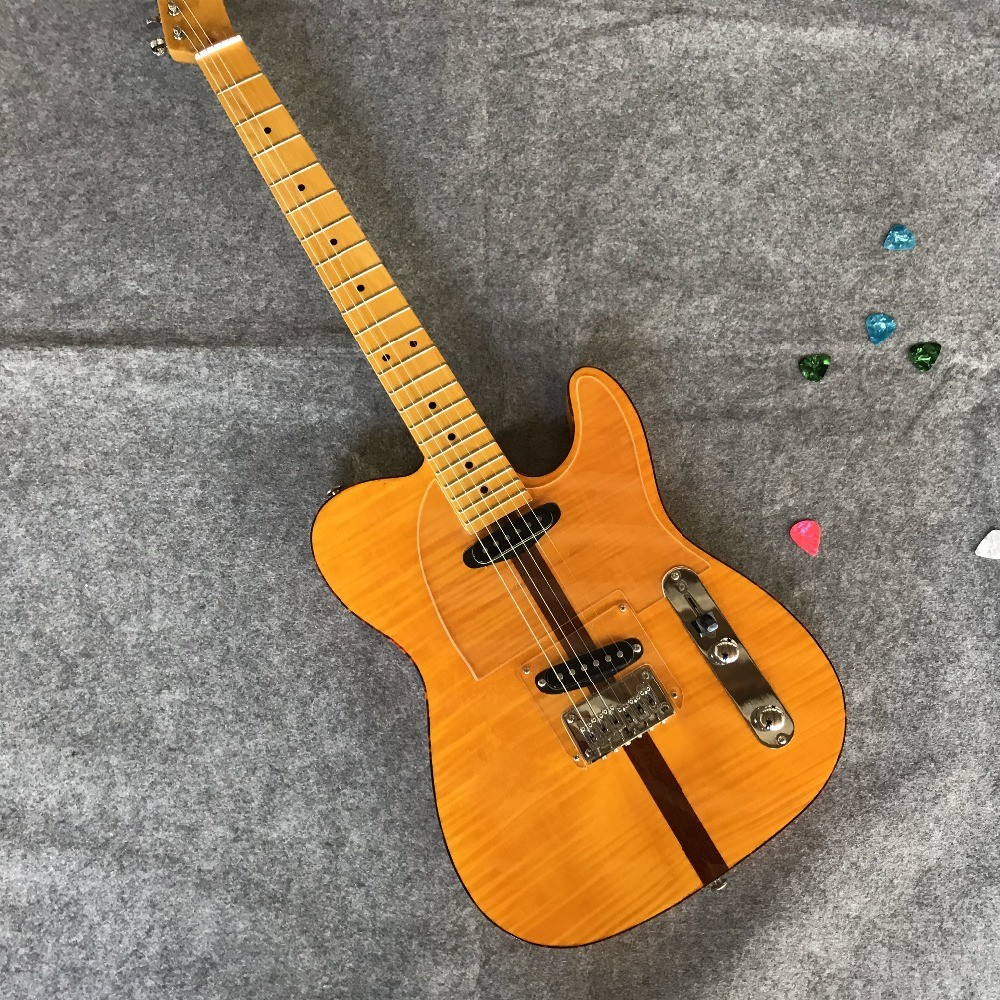 High Quality Avril Ramona Lavigne electric guitar yellow craftsmanship tele guitar free shipping