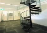 Laminated Glass Tread Custom Spiral Staircase , Stainless Steel Spiral Staircase