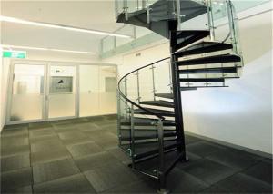 Quality Laminated Glass Tread Custom Spiral Staircase , Stainless Steel Spiral Staircase wholesale