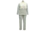 Cute Embroider Womens Winter Nightwear , Windproof Women'S Fleece Pajama Sets