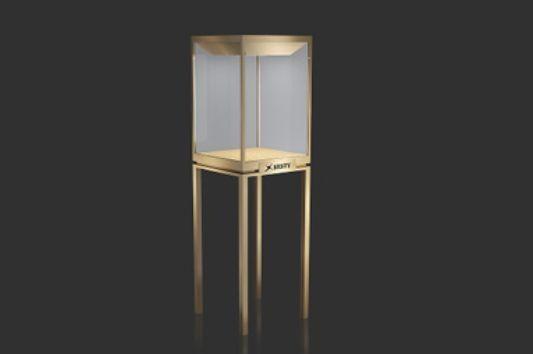 Stainless steel frame jewellery tower showcases with rotating ceiling colorful