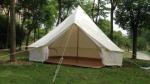 Red Color 5m Canvas Bell Tent With 4 Windows / Air Vents Fire Resistant