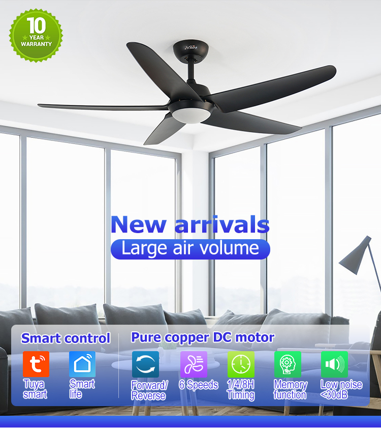 Energy Saving Decorative LED Ceiling Fan with Light and 6 Speed Choice Remote Control