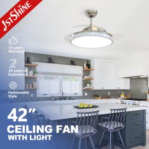 Quality Energy Saving Silent Remote Control LED Ceiling Fan Light with 2- Metal Lamp Body wholesale