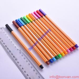 Quality Superfine 0.4mm plastic grey stripped barrel fine liner pen,yellow fineliner pen wholesale