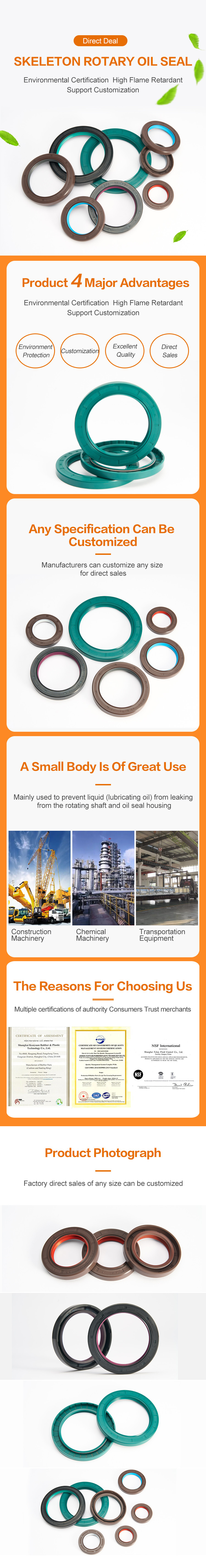 FKM Oil Seals for Machinery Lubrication System