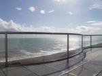 Seaside Outdoor Glass Panel Railings , Toughened Glass Deck Railing 12mm