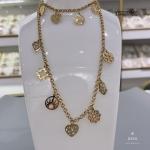 Ancient Greek 18k Gold Plated Stainless Steel Necklace With Tassel Large Pendant