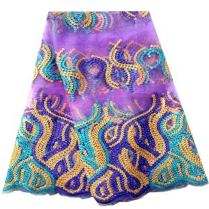 Quality wholesale embroidery sequin lace fabric for wedding dress/ garment wholesale