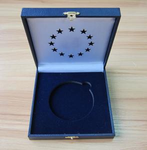 Quality Plastic Badge Boxes, wrapped in Leatherette Paper wholesale