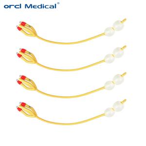Quality Medical Disposable Double Balloon 4 way Latex Foley Catheter for Smooth Introducing wholesale