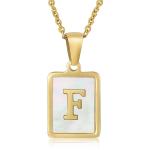 Simple 15*12MM Stainless Steel 3D Shell Letter Necklace Women'S Titanium Steel
