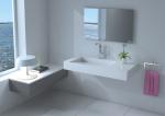 Lavabo White Wall Mounted Hand Wash Basin Artificial Stone Material