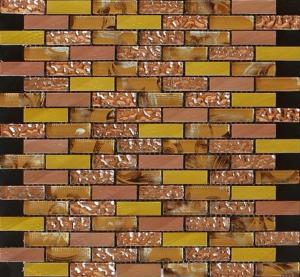 Quality Strip design waving surface glass mix metal mosaic puzzle pattern wholesale
