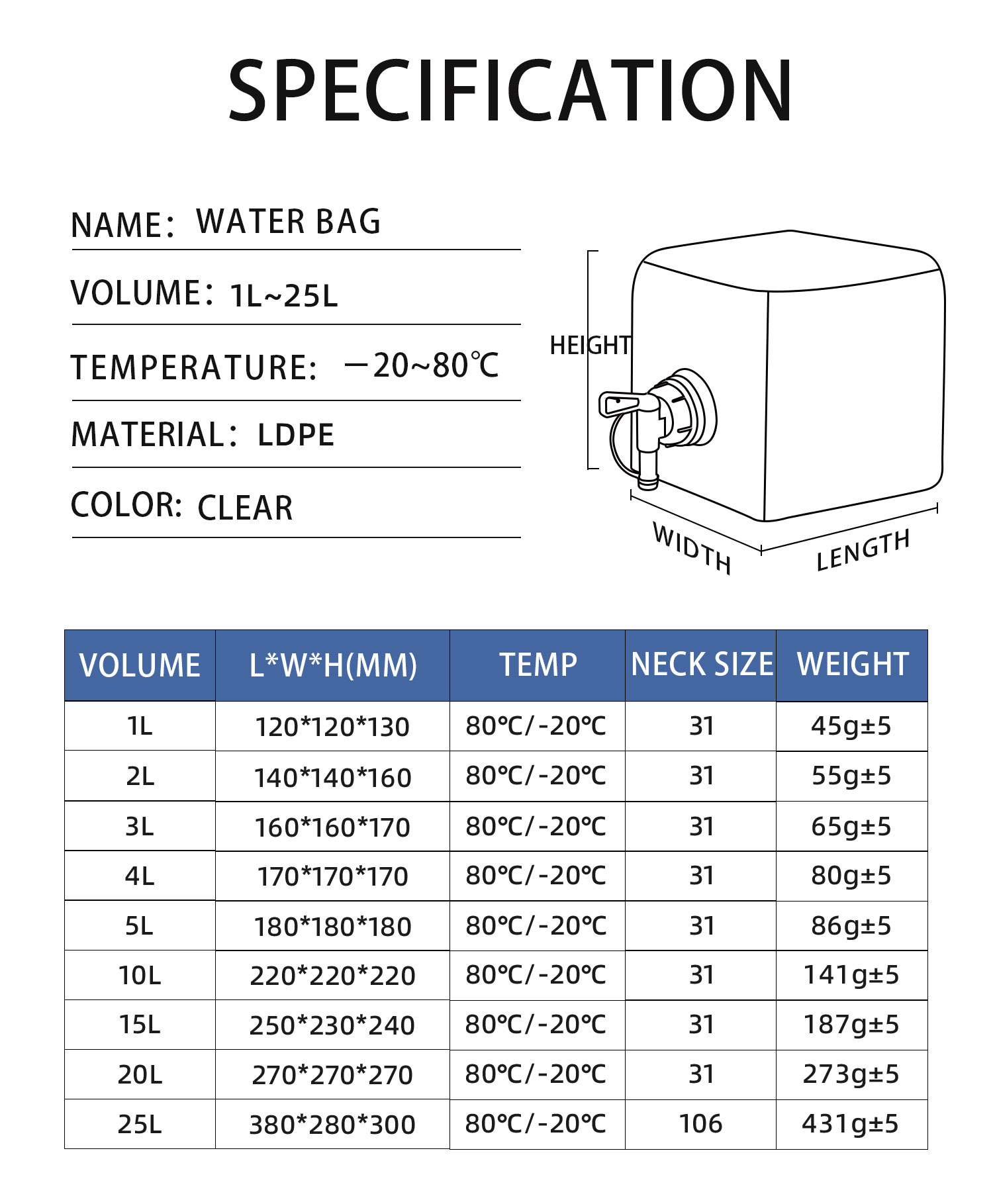 Customized Emergency Plastic Folding Jerry Can 5 Gallon Collapsible Water Container
