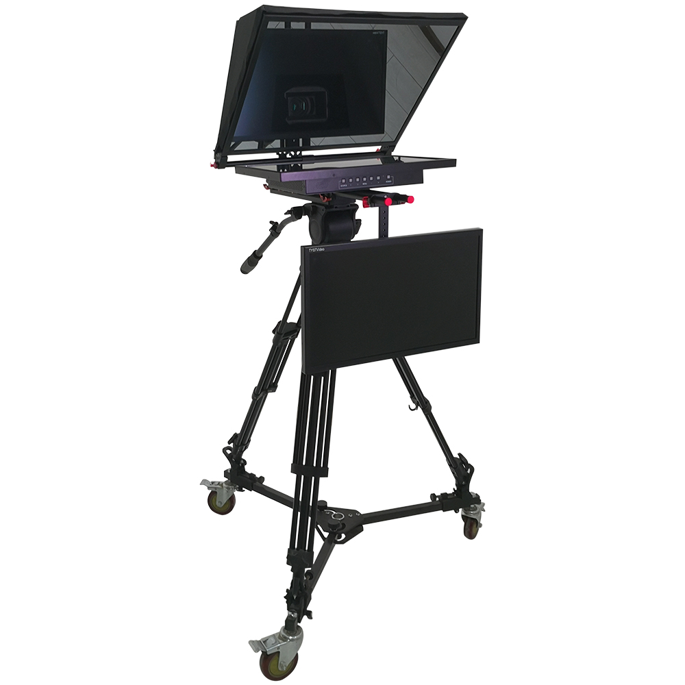 24 inch Dual Screen TV Broadcast Studio Equipment with Wireless Remoter and Built-in Prompter