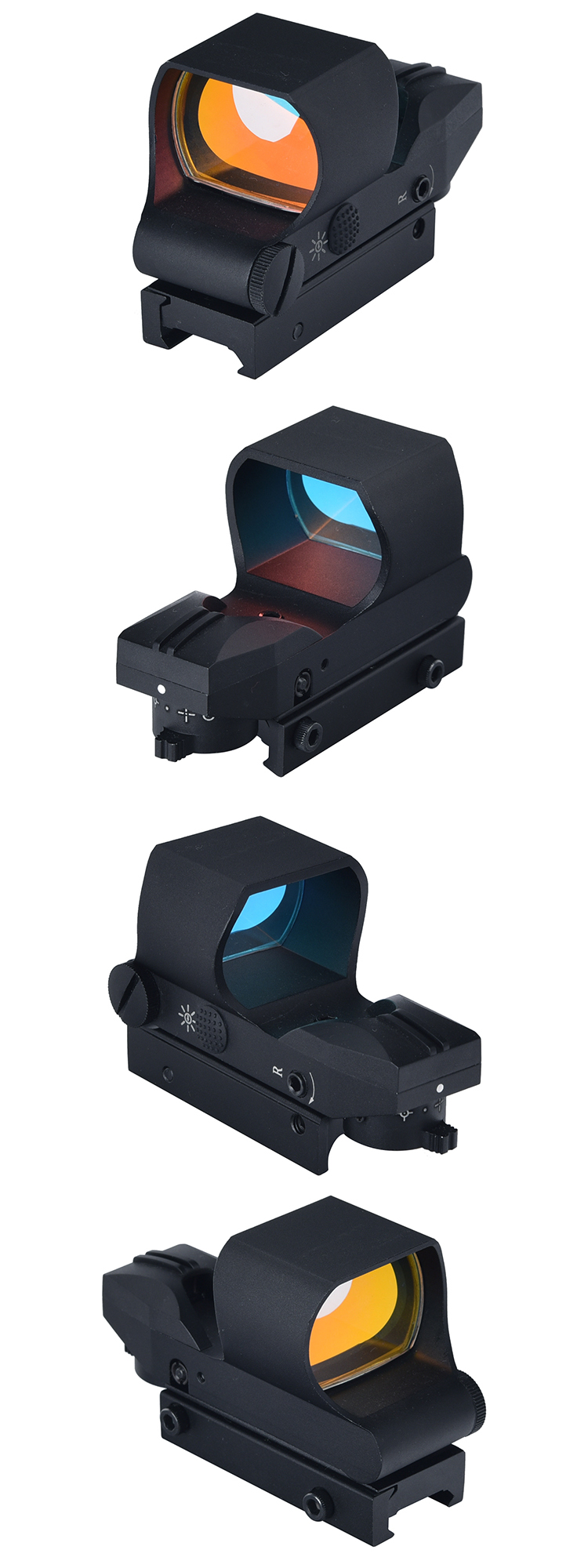 Compact 1X Magnification Sight Holographic Red Dot Optical Scope with 7.4mm Exit Pupil