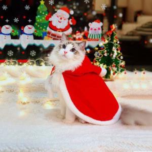 Quality Christmas Style Luxury Cat Clothes Red Cloak Weight 0.15kg For Gift / Souvenir wholesale