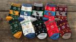Colorful christmas deer patterned design winter cotton socks for women