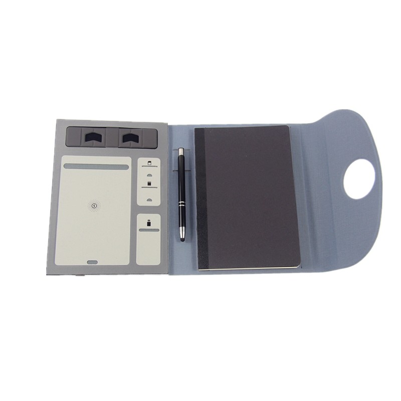A5 PU Leather Wireless Charging Notebook Custom LED Logo For Business