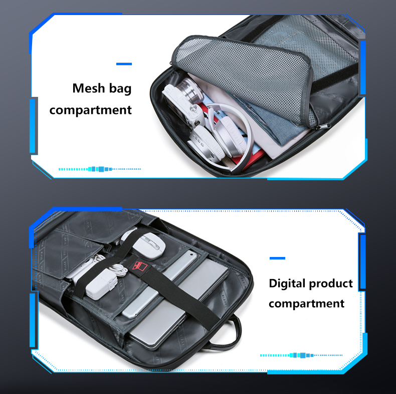Zipper Closure Waterproof Business Backpack Dual Space Storage