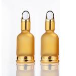 Luxury Gold Dropper Frosted Glass Essential Oil Bottle Round Shape