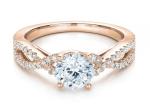 0.8ct Natural Diamond Engagement Rings 6.0MM Dimension OEM ODM