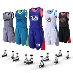 Quality Competition Clothing Jersey Polyester Sportswear Quick Dry Men Basketball Sets wholesale