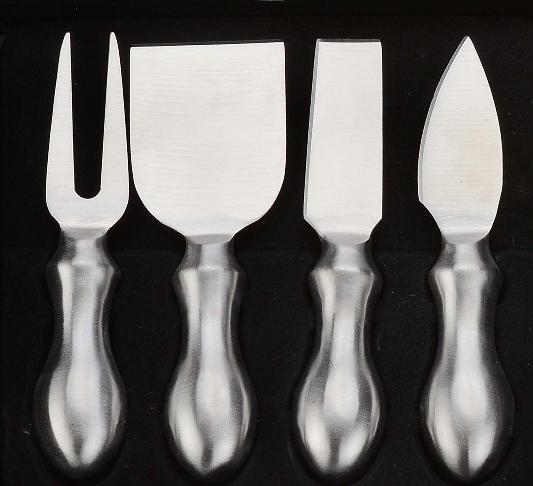 New style Stainless steel 4PCS cheese knives with black box for cheese tools