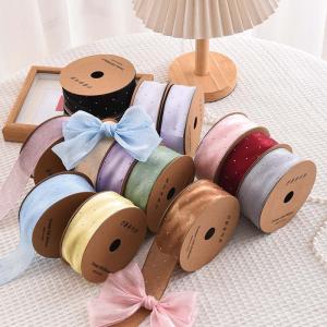 Quality 4cm*18m Shinny Diamond Polyester Organza Ribbon High Quality Gift Ribbon wholesale