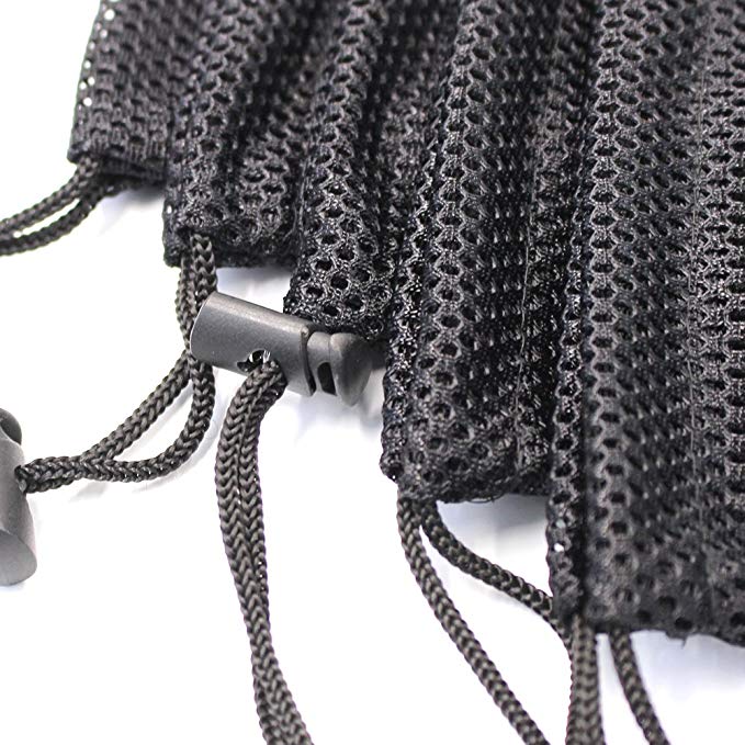OEM Black Mesh Drawstring Bags Recycled Multi Functional For Golf Ball Mini Stuff