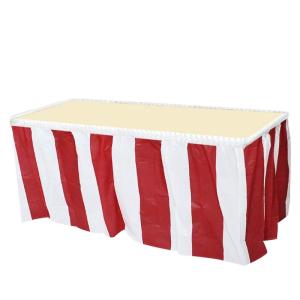 Quality Striped Pattern Polyester Buffet Table Skirting For Wedding / Community Event wholesale