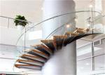 Wooden Treads Curved Staircase Building Curved Stairs With Laminated Tempered