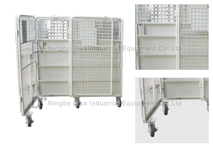 Large Capacity Industrial Rack Storage , Wire Mesh Pallet Storage Cage