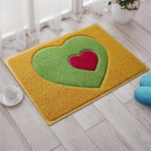 Quality Solid Color Coir Fiber Matting Double Hearts Design Seamed Pattern wholesale